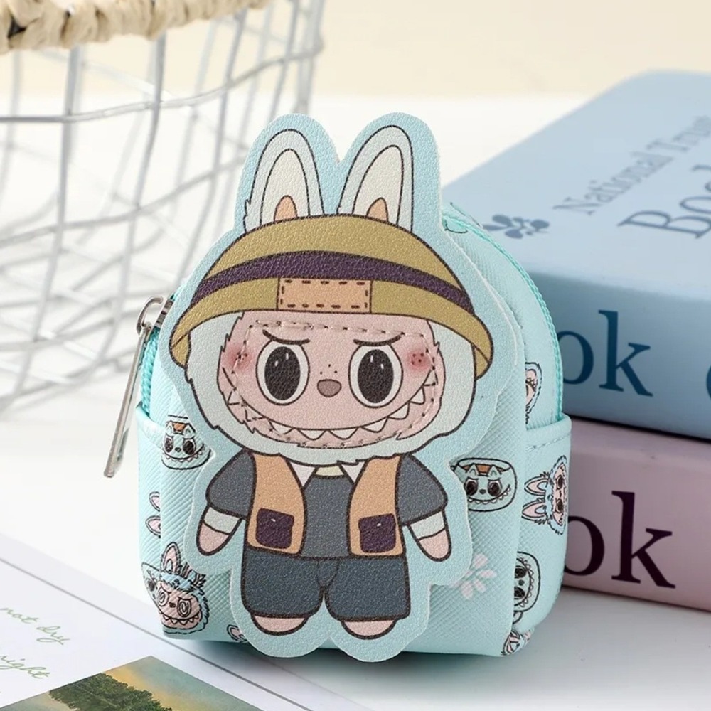 Monster Mini Backpack Coin Purse Keychain Light Blue Safari Bunny Pouch